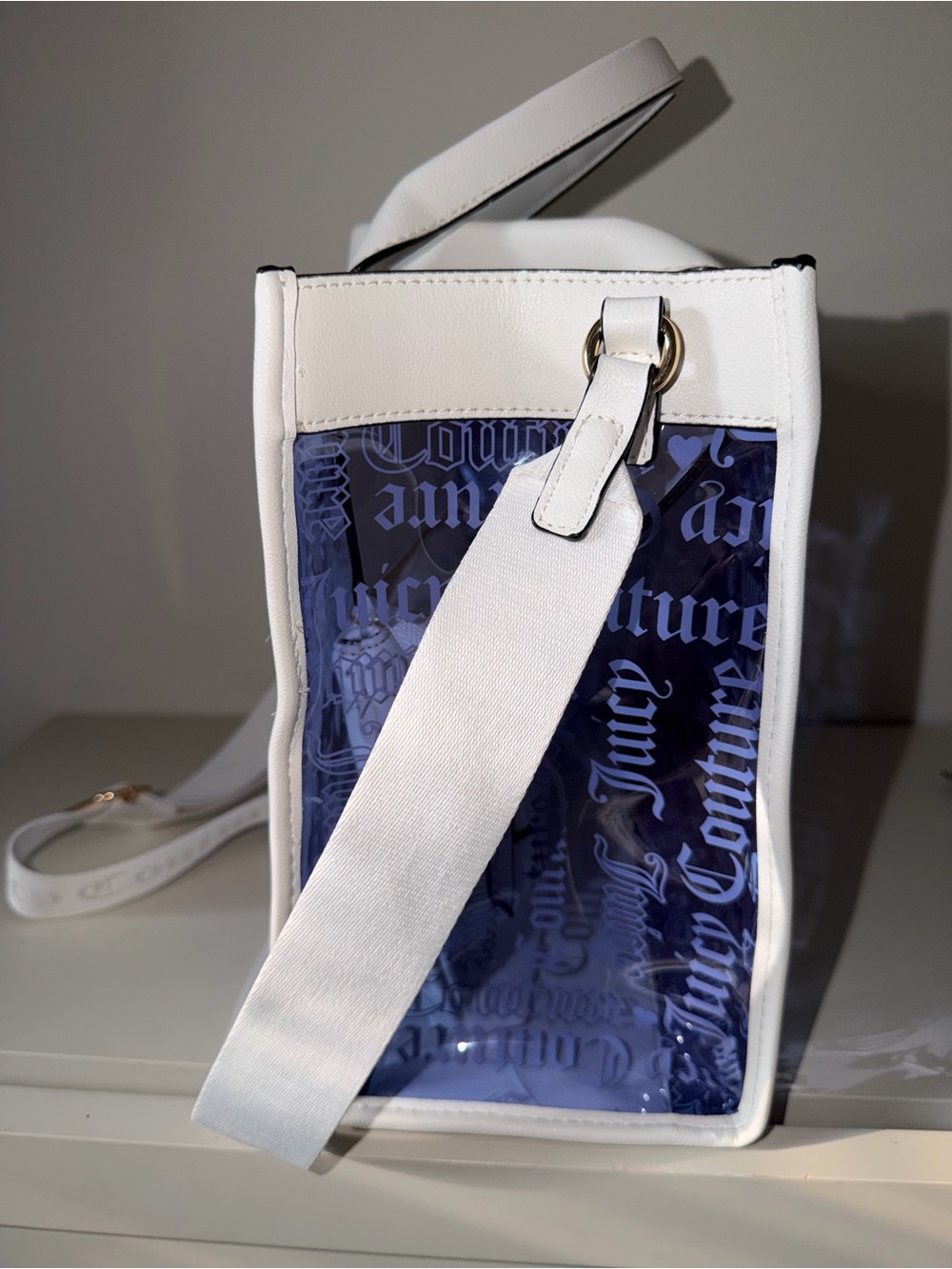 Juicy Couture Heart Dazzling Blue Beachin Tote NWT w/ Cosmetic Bag - Picture 11 of 12
